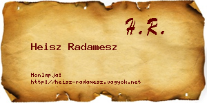 Heisz Radamesz névjegykártya